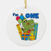 Little Dino 1st Birthday T shirten en geschenken Keramisch Ornament (Voorkant)