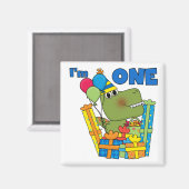 Little Dino 1st Birthday T shirten en geschenken Magneet (Voorkant / Achterkant)