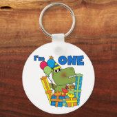 Little Dino 1st Birthday T shirten en geschenken Sleutelhanger (Voorkant)