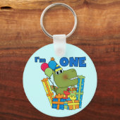 Little Dino 1st Birthday T shirten en geschenken Sleutelhanger (Voorkant)