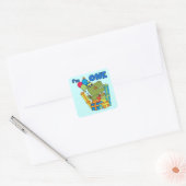 Little Dino 1st Birthday T shirten en geschenken Vierkante Sticker (Envelop)