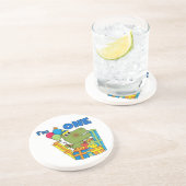 Little Dino 1st Birthday T shirten en geschenken Zandsteen Onderzetter (Zijkant)