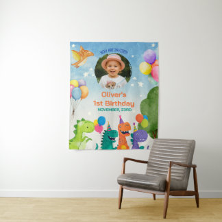 Little Dino 1st Birthday Wandkleed