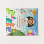 Little Dino 1st Birthday Wandkleed (Voorkant (horizontaal))
