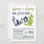 Little Dino 2de verjaardag dinosaurus thema jongen Kaart (Voorkant)