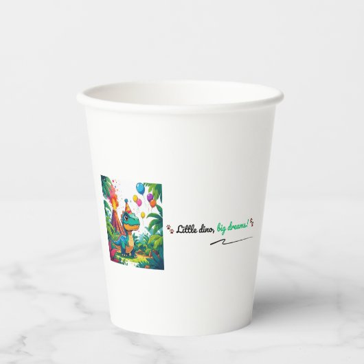 Little Dino, Big Dreams! Cup Papieren Bekers (Voorkant)