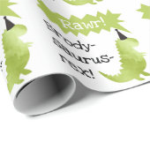 Little Dino Birthday Theme Dinosaur Baby shower Cadeaupapier (Rol Hoek)