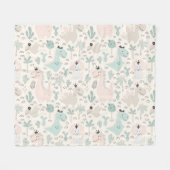 Little Dino Delight Fleece Deken (Voorkant (Horizontaal))