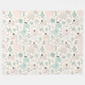 Little Dino Delight Fleece Deken (Voorkant (Horizontaal))