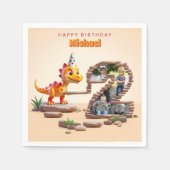 Little Dino Dragon | 2e verjaardag foto groot numm Servet (Voorkant)