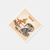 Little Dino Dragon | 2e verjaardag foto groot numm Servet (Hoek)