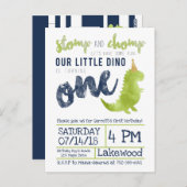 Little Dino Eerste Verjaardag Dinosaurus thema Jon Briefkaart (Voorkant / Achterkant)