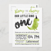 Little Dino Eerste Verjaardag Dinosaurus Theme Boy Briefkaart (Voorkant / Achterkant)