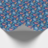 Little Dino on the Way Baby shower Cadeaupapier (Hoek)