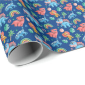 Little Dino on the Way Baby shower Cadeaupapier (Rol Hoek)