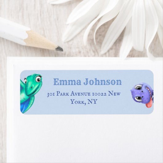 Little Dino on the Way Baby shower Etiket (Insitu)