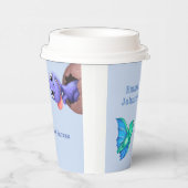 Little Dino on the Way Baby shower Papieren Bekers (Rechts)