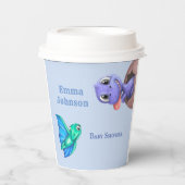 Little Dino on the Way Baby shower Papieren Bekers (Voorkant)