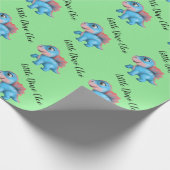 Little Dino on the Way Baby shower Wrapping Paper Cadeaupapier (Hoek)