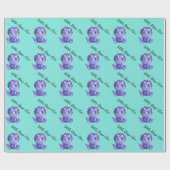 Little Dino on the Way Baby shower Wrapping Paper Cadeaupapier (Vlak)