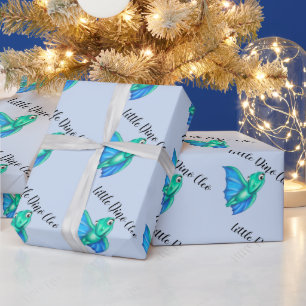 Little Dino on the Way Baby shower Wrapping Paper Cadeaupapier
