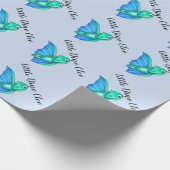 Little Dino on the Way Baby shower Wrapping Paper Cadeaupapier (Hoek)