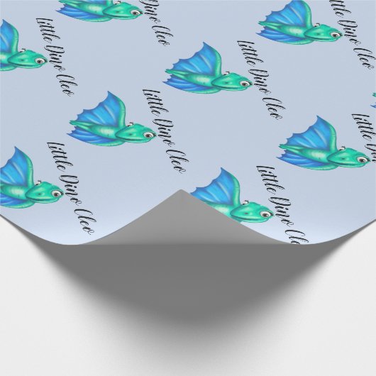 Little Dino on the Way Baby shower Wrapping Paper Cadeaupapier (Hoek)