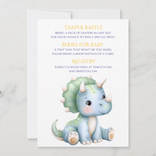 Little Dino On The Way beroemd gemaakt door Hatchi Kaart (Achterkant)