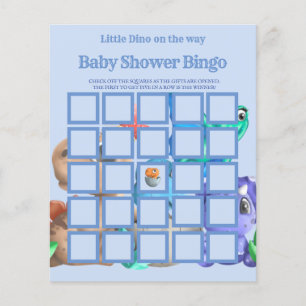 Little Dino on Way Greener Baby shower Bingo Flyer