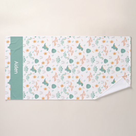 Little Dino Personalized kinder Badhanddoek (Badhanddoek)