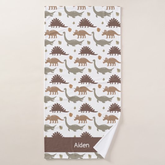 Little Dino Personalized kinder Badhanddoek (Badhanddoek)