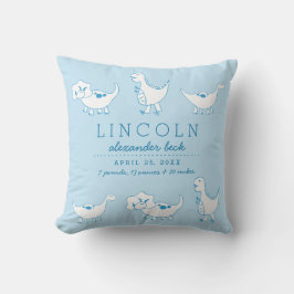 Little Dinos Birth Information Pillow Kussen