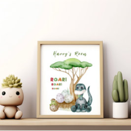 Little Dinosaur Baby Nursery Poster | Baby Cadeau