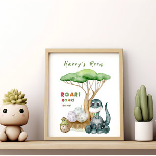 Little Dinosaur Baby Nursery Poster   Baby Cadeau