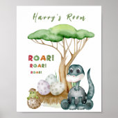 Little Dinosaur Baby Nursery Poster | Baby Cadeau (Voorkant)