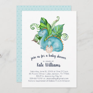 Little Dinosaur Baby shower Invitation Kaart