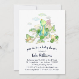 Little Dinosaur Baby shower Invitation Kaart