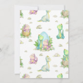 Little Dinosaur Baby shower Invitation Kaart (Achterkant)