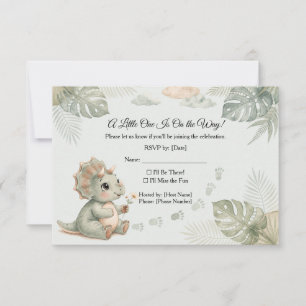 Little Dinosaur Baby Shower RSVP Kaartje