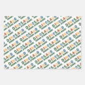Little Dinosaur Chomp Stomp Rawer verjaardagsfeest Inpakpapier Vel (Voorkant 2)