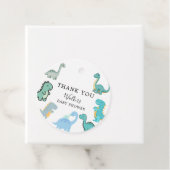 Little Dinosaur Cute Baby Shower Bedankjes Labels (In situ)