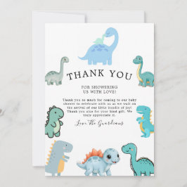 Little Dinosaur Cute Baby Shower Bedankkaart