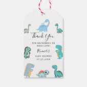 Little Dinosaur Cute Baby Shower Cadeaulabel (Achterkant)