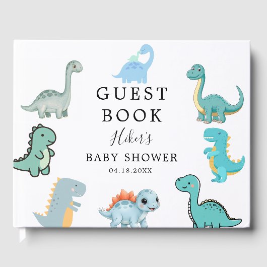 Little Dinosaur Cute Baby Shower Gastenboek (Voorkant)