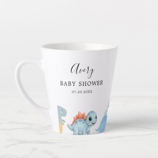 Little Dinosaur Cute Baby Shower Latte Mok (Links)