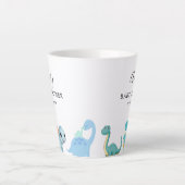 Little Dinosaur Cute Baby Shower Latte Mok (Voorkant)
