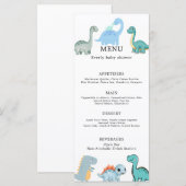 Little Dinosaur Cute Baby Shower Menu (Voorkant / Achterkant)