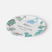 Little Dinosaur Cute Baby Shower Papieren Bordje (Gekanteld)