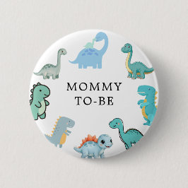 Little Dinosaur Cute Baby Shower Ronde Button 5,7 Cm