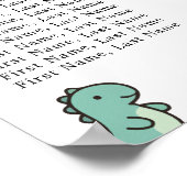 Little Dinosaur Cute Baby Shower Seating Charts Poster (Hoek)